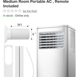 Kismile Portable Air Conditioner 8000 ASHRAE BTU/5000 BTU DOE Vented Medium Room Portable AC , Remote Included