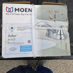 Moen Adler Two-Handle Centerset Bathroom Faucet. Chrome Finish . NIB 