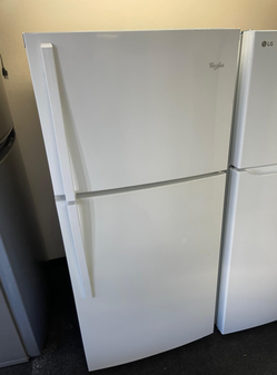 Whirlpool Top Freezer Fridge – White, Glass Shelves, Clean
