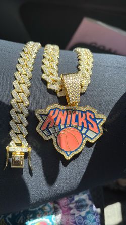 NY KnicksBLING  Iced Out Cuban Link Chain Necklace