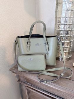 Coach Molly Tote Bag with Matching Zip-Around Wallet – Sage Green