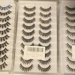 10 Pairs Natural Look False Eyelashes - Wispy Lashes (UNOPENED)
