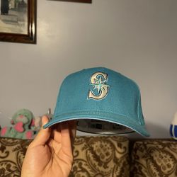 Seattle Mariners 2001 ASG Side Patch Icy UV Size 7 1/8 Fitted