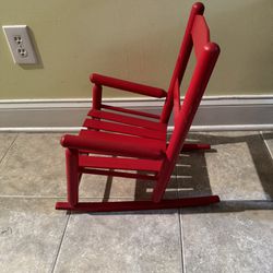 toddlers wooden Red rocking chair