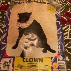 Pet clown Birthday or Halloween clothing costume. Not sure on size but it looks like a small size or med. cash only. Everett/Melvin Avenue/Broadway pi