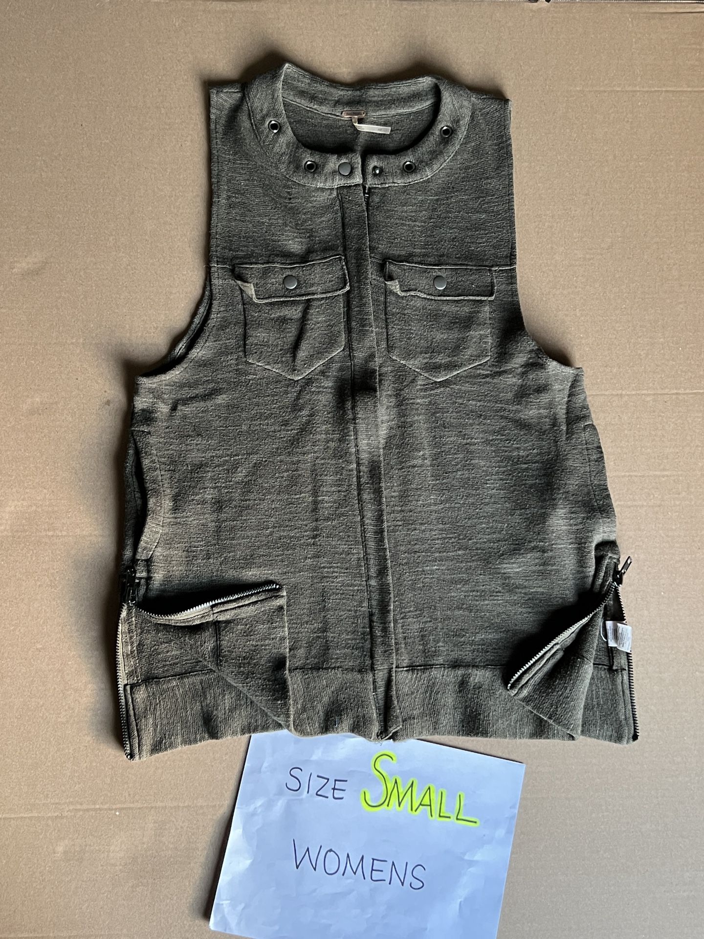 Free People Army Zippered Vest Tunic (Small)