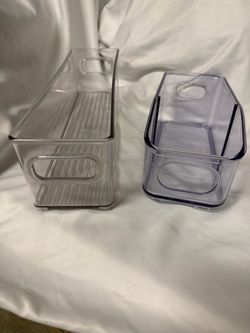 Clear Plastic Storage Bins Organizer Lot of 2