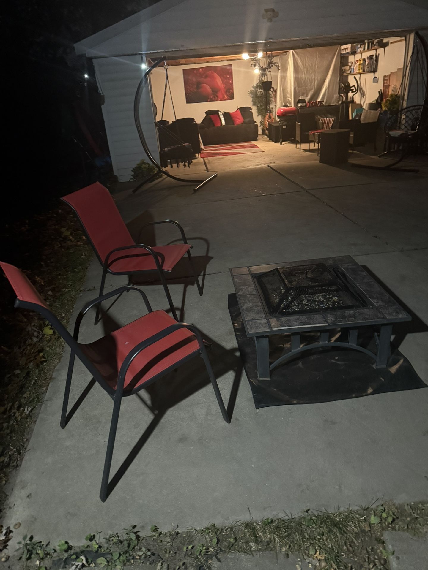 Firepet And Chairs & Double-Sided Fireproof, Oil and Waterproof Protective Mat for Grass and Deck