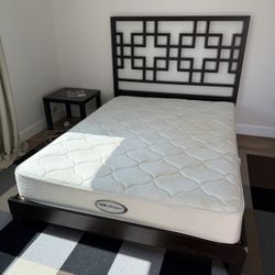 West Elm Queen Bed + Beauty Rest Mattress 