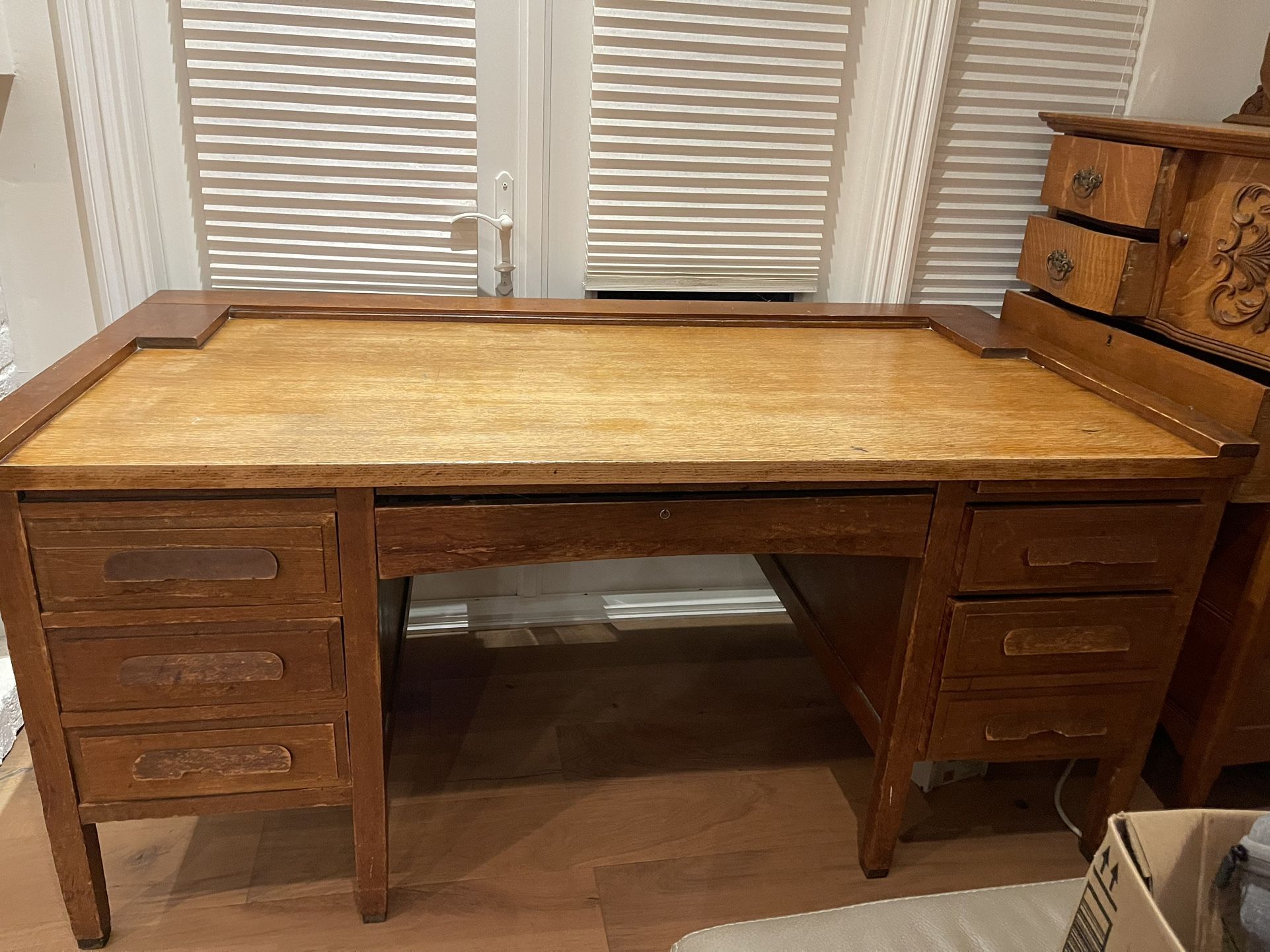 Antique Oak Schoolteachers Desk