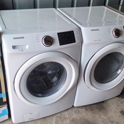 Samsung Front Load Washer And Stackable Gas Dryer Set 