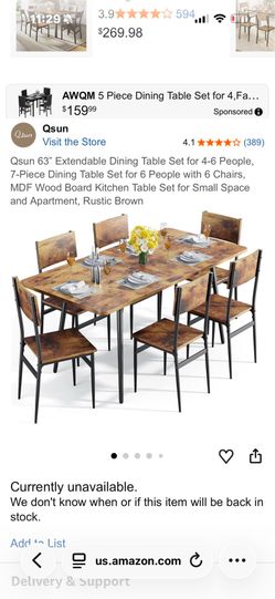 Table and chairs