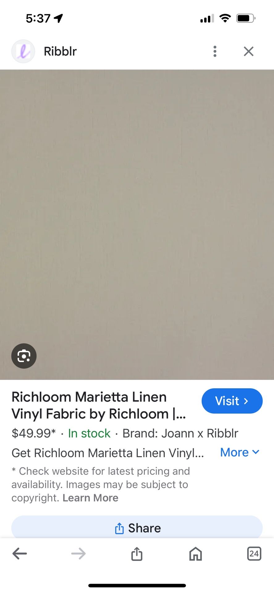 Upholstery Vinyl Tan 35 Linear Yards