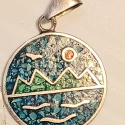 Turquoise & Sterling Silver Pendant 