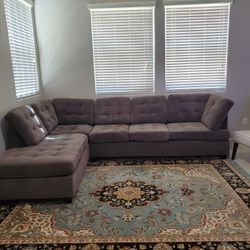 Dark Grey Right Or Left Facing Sectional Excellent Condition 