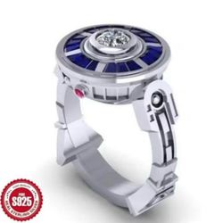 New! Star Wars R2-D2 925 Sterling Silver Jedi Robot Droid Ring w Box Sizes 7, 8, 9 & 10