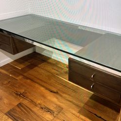 executive glass top desk 