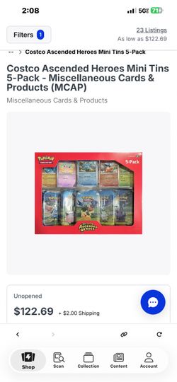 Pokémon TCG: Mega Evolution – Ascended Heroes Mini Tins 5-Pack (Costco)
