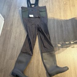 RUNCL Chest Waders With Boots Fishing Waders High Waist Brown Men's