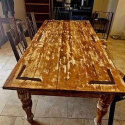 Western Distressed High End Table