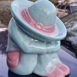 VTG 1970s Lg 6.5" tall Mexican Siesta Figurine Sleeping man canister