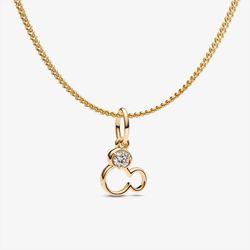 Pandora  Mickey Mouse Silhouette Charm Necklace Set