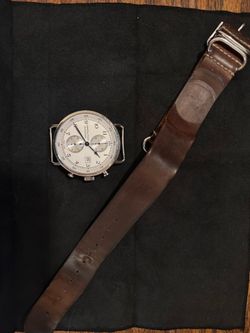 Hamilton Khaki Navy Automatic Chronograph Date 44mm Silver Dial Brown Leather