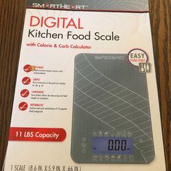 Gift Idea Brand new, smart, digital kitchen, food scale with calories and carbs, calculator accurate simple convenient informative 11 pounds capacity