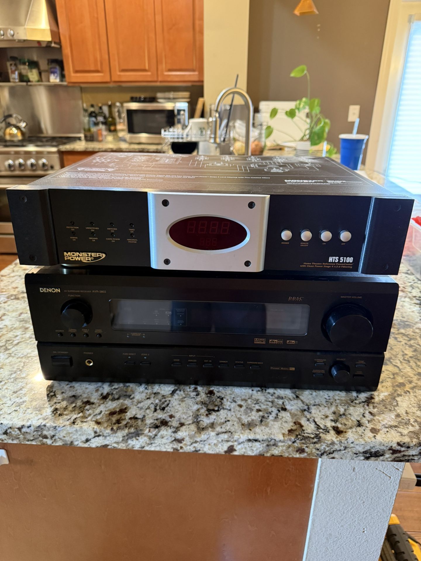 Denon Receiver and Monster Power Line Conditioner