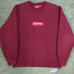 Supreme cardinal red box logo crewneck