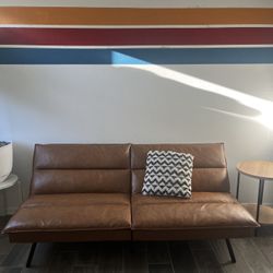 LIKE NEW- Leather Futon