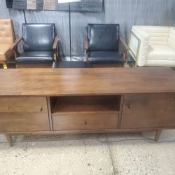 Mid-century Modern Solid Wood  Entertainment (New)