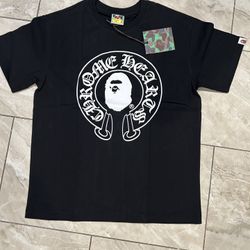 black bape x chrome hearts tee