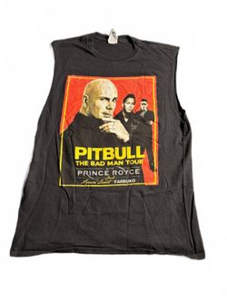 2016 Pitbull The Bad Man Tour Sleeveless T-Shirt with Prince Royce and Farruko