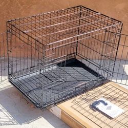 New In Box Med'lrg Dog Crate 2 Doors With Tray Foldable Portable Dog Cat Cage Animal Kennel