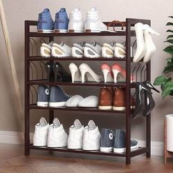 FREE 🎁 with purchase- New Bamboo Freestanding 5 Tier Shoe Rack/ Kitchen Shelf Rack