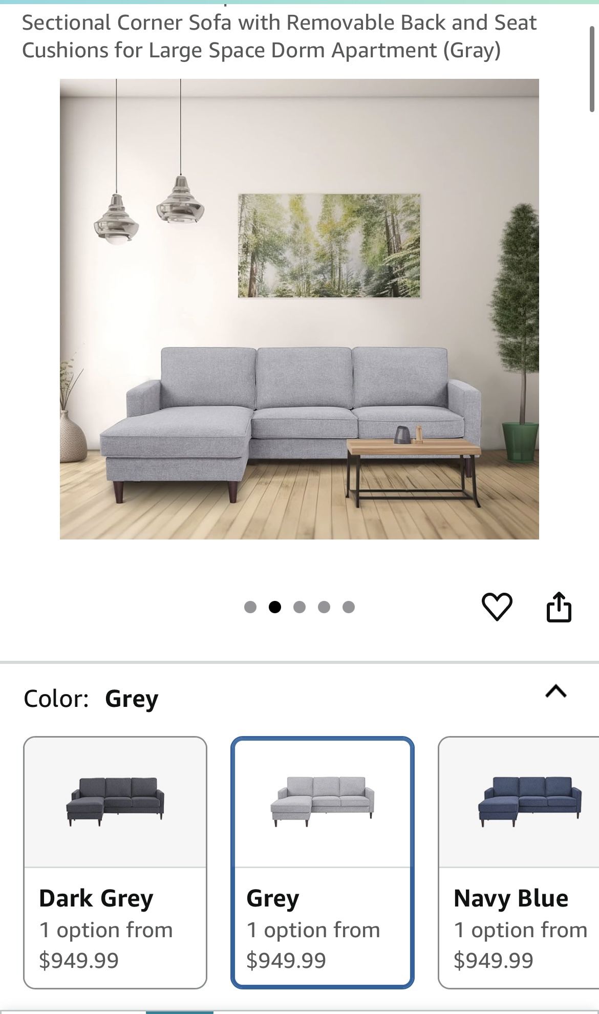 Modern Grey Sectional