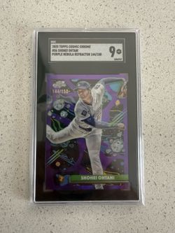 2025 Topps Cosmic Chrome Shohei Ohtani #56 Purple Nebula 144/150 SGC 9
