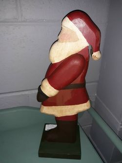 Handpainted country wood santa