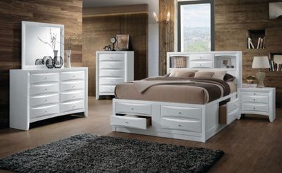 Brand New White 4pc Queen Bedroom Set (Available in Eastern King)