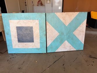 Abstract Geometric Canvas Wall Art Set of 2