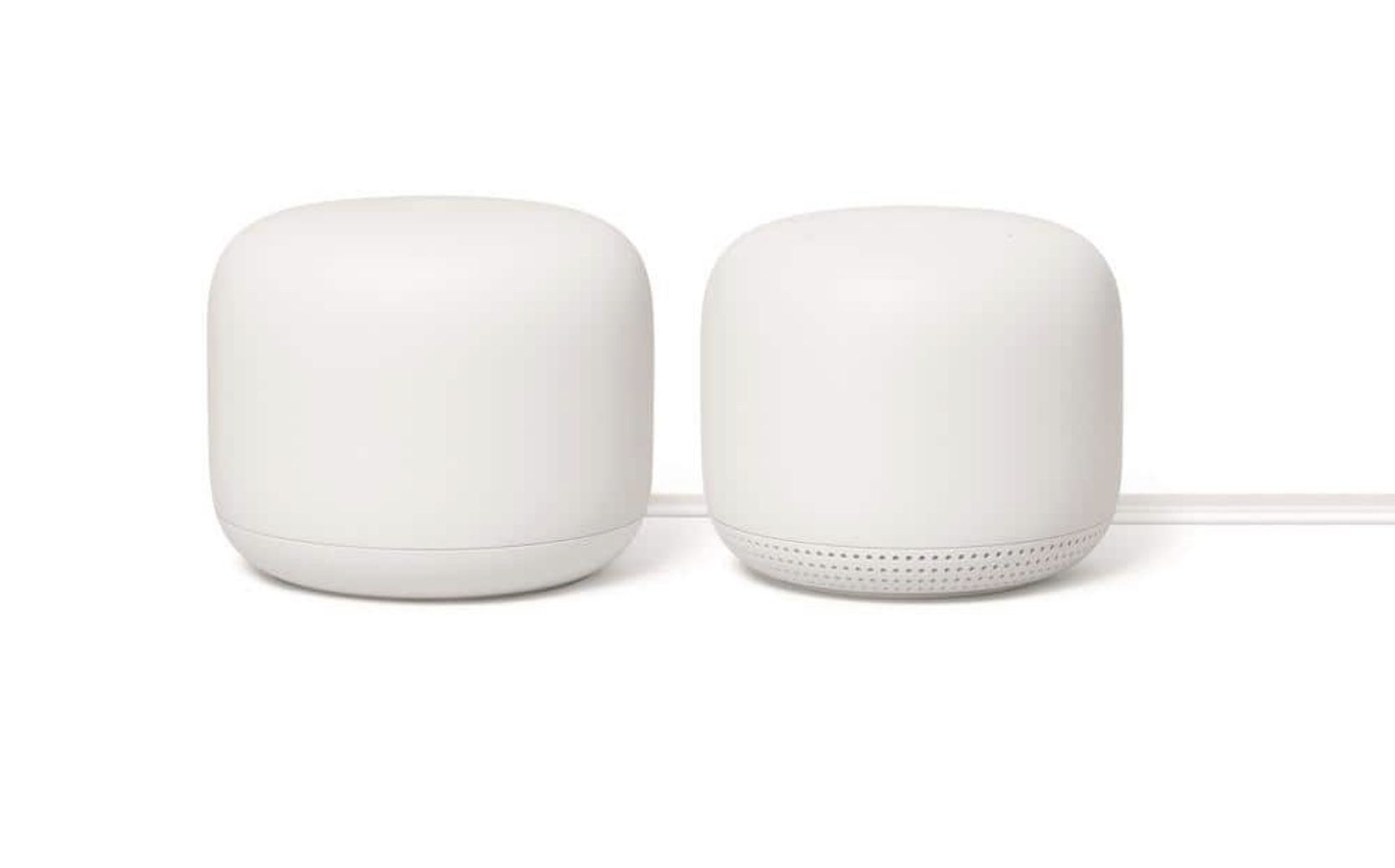 Google Nest Wifi - Mesh Router AC2200 and 1 Point with Google Assistant - 2 Pack - Snow