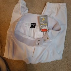 White, Easton, Mens, Med, Knee length baseball pants