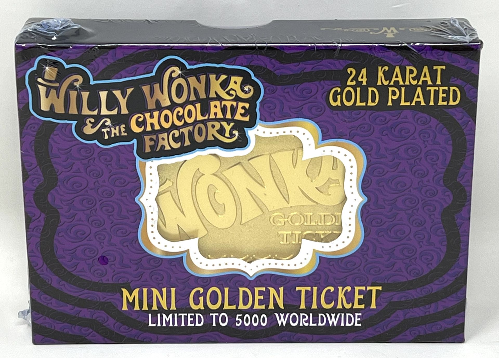 Willy Wonka & The Chocolate MINI Golden Ticket 24k Gold Plated LE /5000