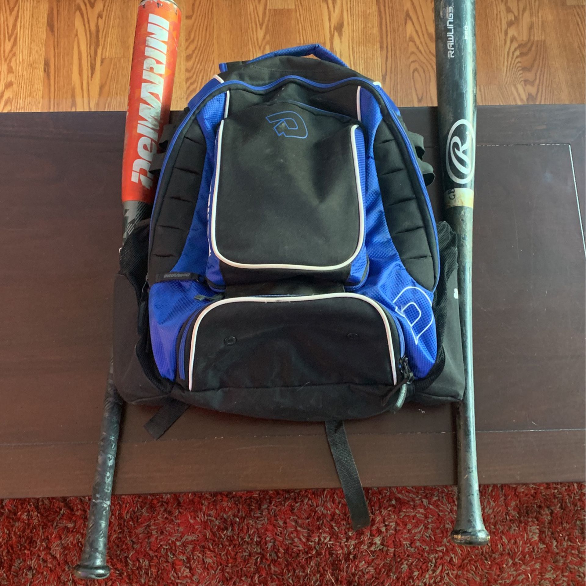 Wood & Metal Baseball Bat, Baseball Bag