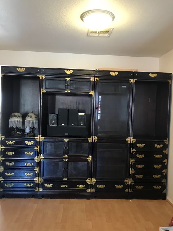 Vintage Oriental Wall Unit/ Entertainment Center for Sale in Las ... Vintage Oriental Wall Unit/ Entertainment Center for Sale in Las ...