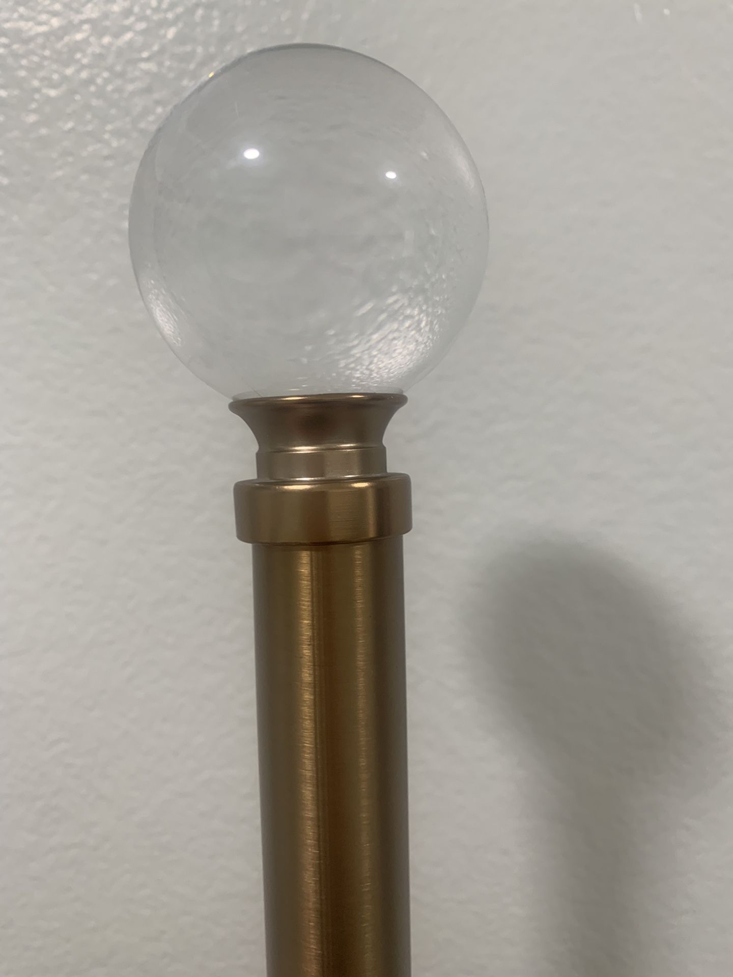 Gold Curtain Rod W/glass Balls 72-144L New In Box