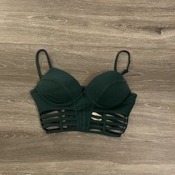 Fashion Nova Cage Corset Green