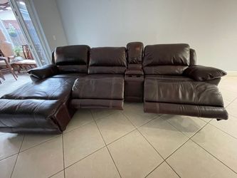 Brown Real Leather Sofa