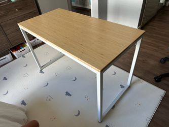Desk with Bamboo Tabletop - 48” x 24” (like new)
